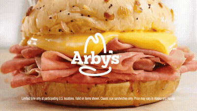 Arby's Ad Sandwich On Bun GIF