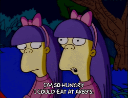Arbys Hungry Twins Terri Sherri The Simpsons GIF