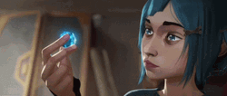 Arcane Jinx Looking At Hextech Crystals GIF