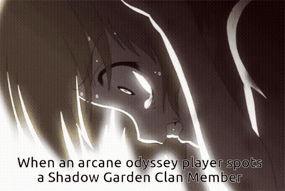 Arcane Odyssey Player Spots Shadow Garden Clan Member GIF