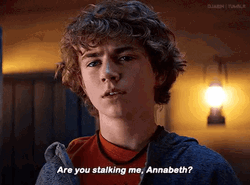 Are You Stalking Me Annabeth Percy Jackson GIF