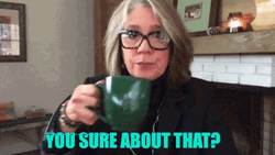 Are You Sure About That Woman Drinking Coffee GIF