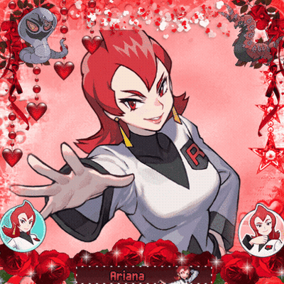Ariana From Pokemon With Roses And Hearts GIF