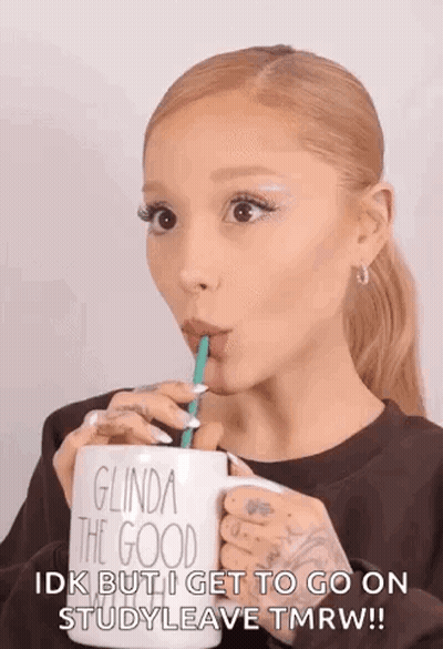 Ariana Grande Drinking Mug With Straw GIF