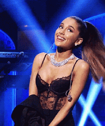 Ariana Grande Hot Hair Flip Smile GIF