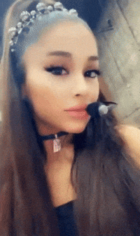 Ariana Grande Is Wearing A Choker And A Headband With Pearls GIF