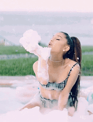 Ariana Grande Playing Bubbles