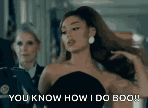 Ariana Grande Says You Know How I Do Boo In Front Of Two Women GIF