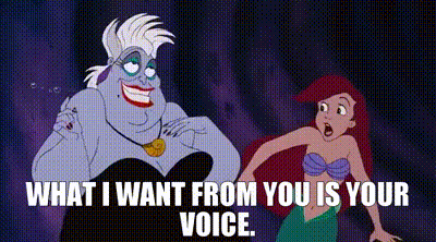 Ariel And Ursula From The Little Mermaid Are Standing Next To Each Other And Talking . GIF