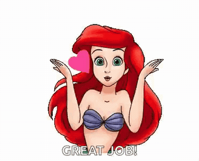 Ariel From The Little Mermaid Is Holding Her Hands To Her Face . GIF