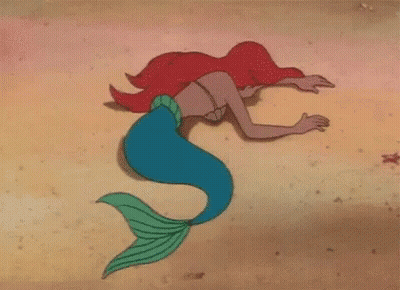 Ariel From The Little Mermaid Swimming In Ocean GIF