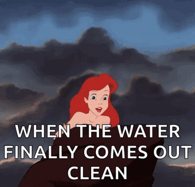 Ariel From The Little Mermaid When The Water Finally Comes Out Clean GIF