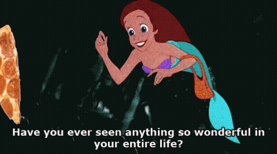 Ariel The Little Mermaid Holding Pizza Slice GIF