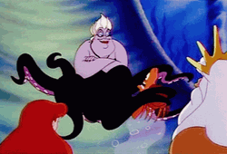 Ariel Watching Ursula Attack GIF