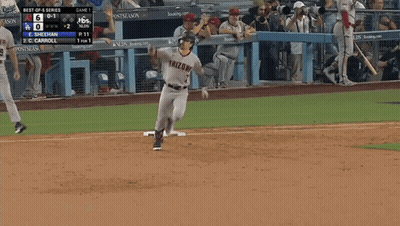 Arizona Baseball Player Running To Base GIF