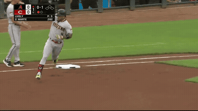Arizona Baseball Player Running To Base GIF
