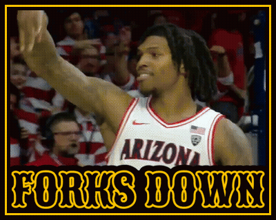 Arizona Basketball Player Giving High Five In Front Of Crowd GIF