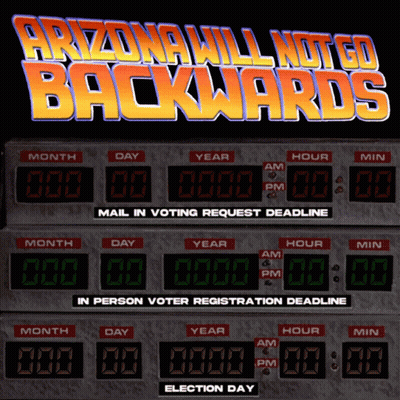 Arizona Will Not Go Backwards Digital Clock GIF
