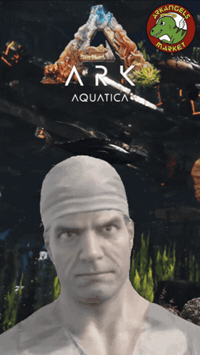 Ark Aquatica Poster With Man Statue GIF