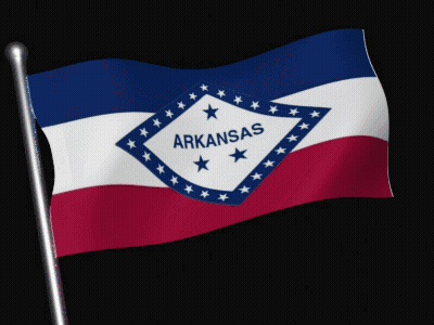 Arkansas Flag Waving In Wind GIF