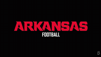 Arkansas Football Red Letters On Black GIF