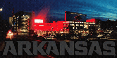 Arkansas In Black Letters On Dark Background GIF