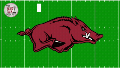 Arkansas Razorback Logo On Football Field GIF