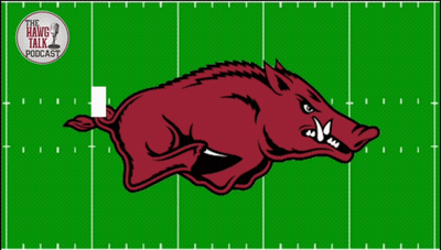 Arkansas Razorback Logo On Football Field GIF