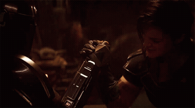 Arm Wrestling Woman Holding Ii Device GIF