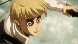 Armin Arlert On Air Holding Thunder Spear GIF