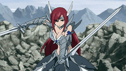 Armored Fighting Erza Scarlet Titania GIF