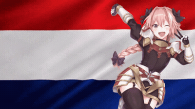 Armored Girl Before Flag GIF