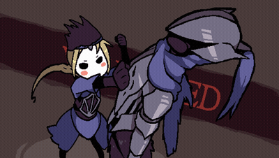 Armored Knight Standing In Dark GIF