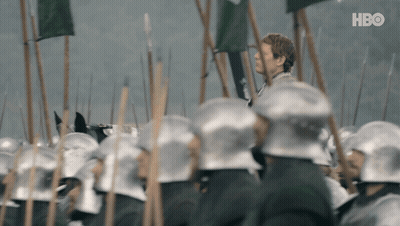 Armored Man With HBO Logo And Soldiers GIF