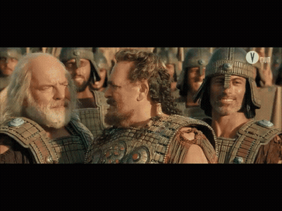 Armored Men In Front Of V Mun Sign GIF
