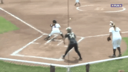 Army Softball Team Jump Over Safe Base GIF