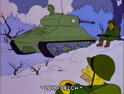 Army Tank With Homer Simpson GIF
