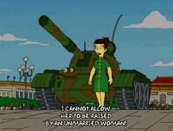 Army Tank With Madam Wu Simpsons GIF