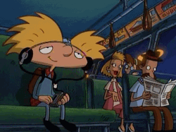 Arnold Listening To While On Bus GIF