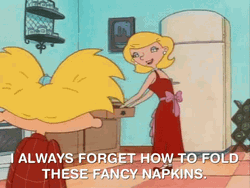 Arnold's Mother Always Forget Folded Fancy Napkins GIF