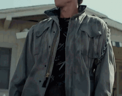 Arnold Schwarzenegger In Terminator Jacket GIF