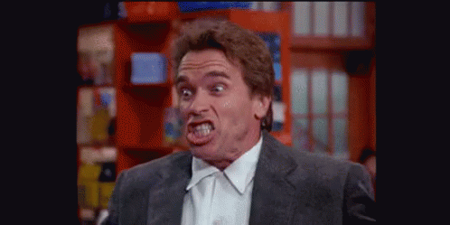 Arnold Schwarzenegger Is Making A Funny Face In A Suit And Tie GIF