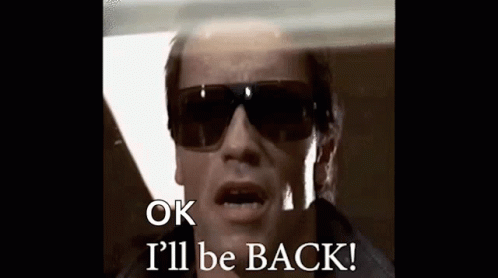 Arnold Schwarzenegger Is Wearing Sunglasses And Saying `` Ok , I 'Ll Be Back '' . GIF
