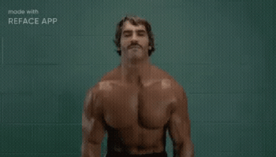 Arnold Schwarzenegger Lifting Dumbbells Arms Outstretched GIF