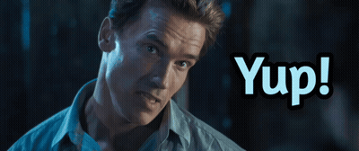 Arnold Schwarzenegger Looking At Camera Saying Yup GIF