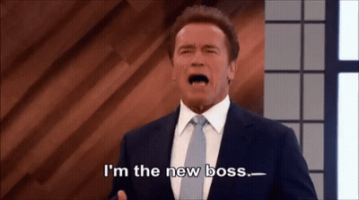 Arnold Schwarzenegger Screaming I'm the New Boss