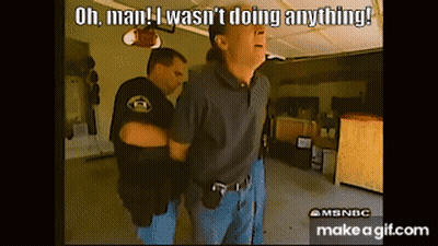 Arrested Man: Oh Man I Wasn't Doing Anything GIF