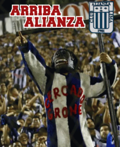 Arriba Alianza Monkey Man Holding Stick Before Crowd GIF