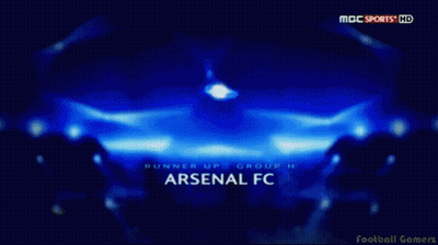 Arsenal FC Logo On Dark Blue GIF
