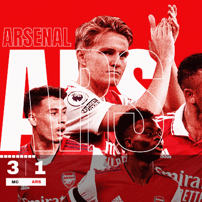 Arsenal Soccer Team Poster With Three Players GIF